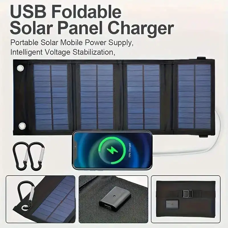 ポータブル USB 折りたたみソーラーパネル折りたたみソーラ - Folding Solar Panel のレビューと価格