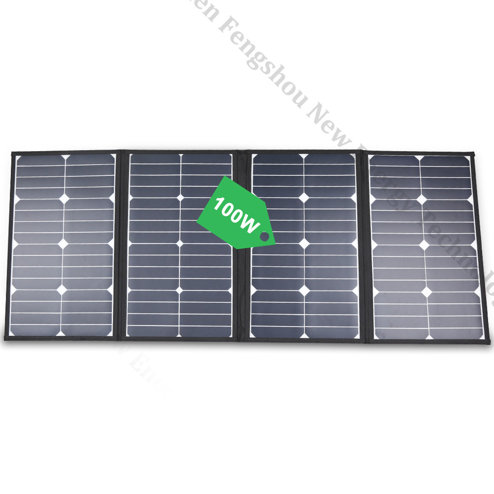 ポータブル 100 ワット折りたたみ式ソーラーパネル充電器キ - Folding Solar Panel のレビューと価格