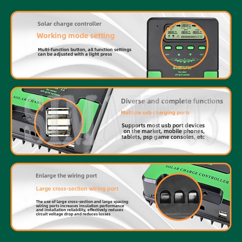 MPPTソーラーチャージコントローラー 12V/24V 自動 - Mppt Charge Controller のレビューと価格