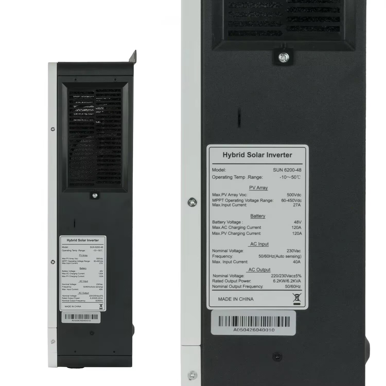 ハイブリッドソーラーインバーター 6.2KW 48V 単相  - Mppt Charge Controller のレビューと価格