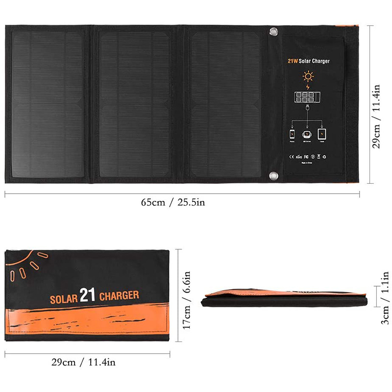 21W ソーラーパネル折りたたみ充電バッグ屋外携帯電話充電太 - Folding Solar Panel のレビューと価格