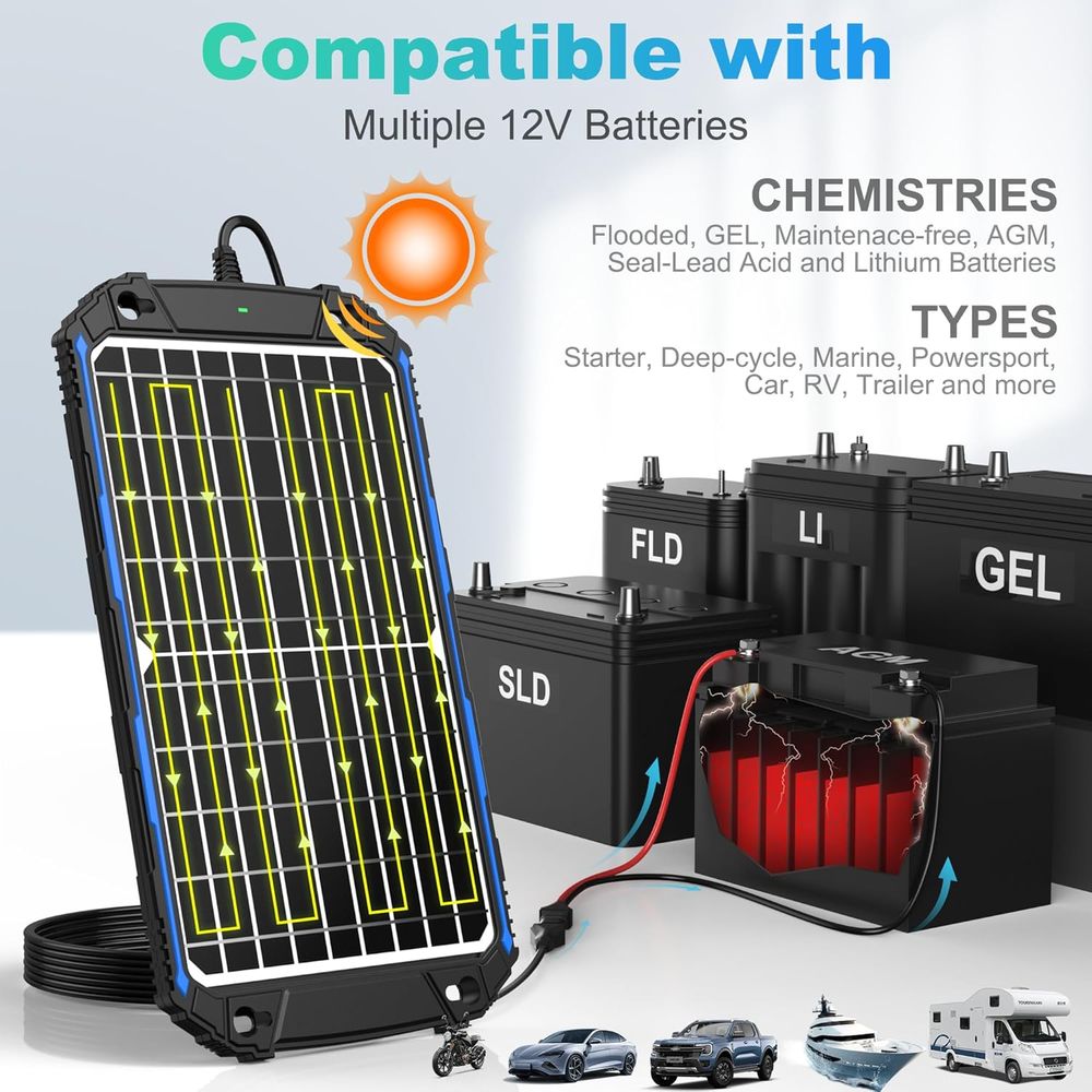 防水 12W 12V ソーラーバッテリー充電器＆メンテナー  - Mppt Charge Controller のレビューと価格