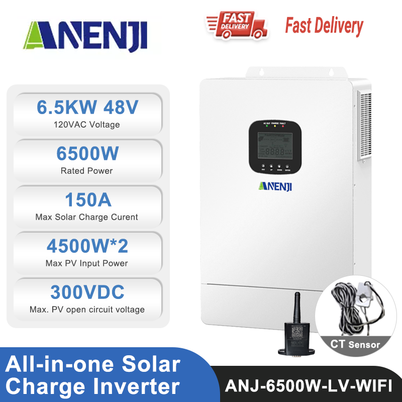 ANENJI 6.5KW ソーラーインバーター ハイブリッド - Mppt Charge Controller のレビューと価格